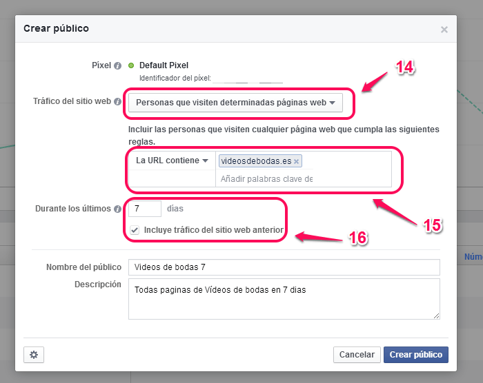 Remarketing en facebook paso 9